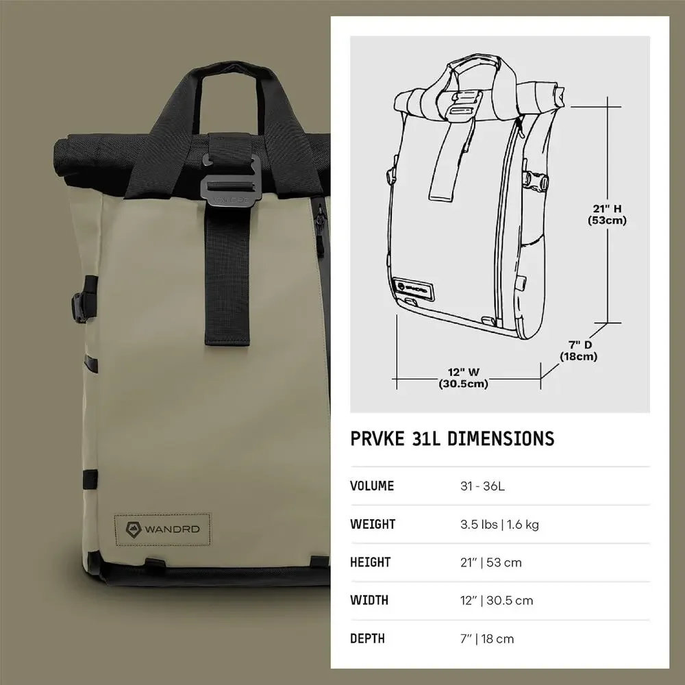 WANDRD PRVKE 31L Backpack Photography |BUNDLE WITH CAMERA CUBE!! | Yuma Tan